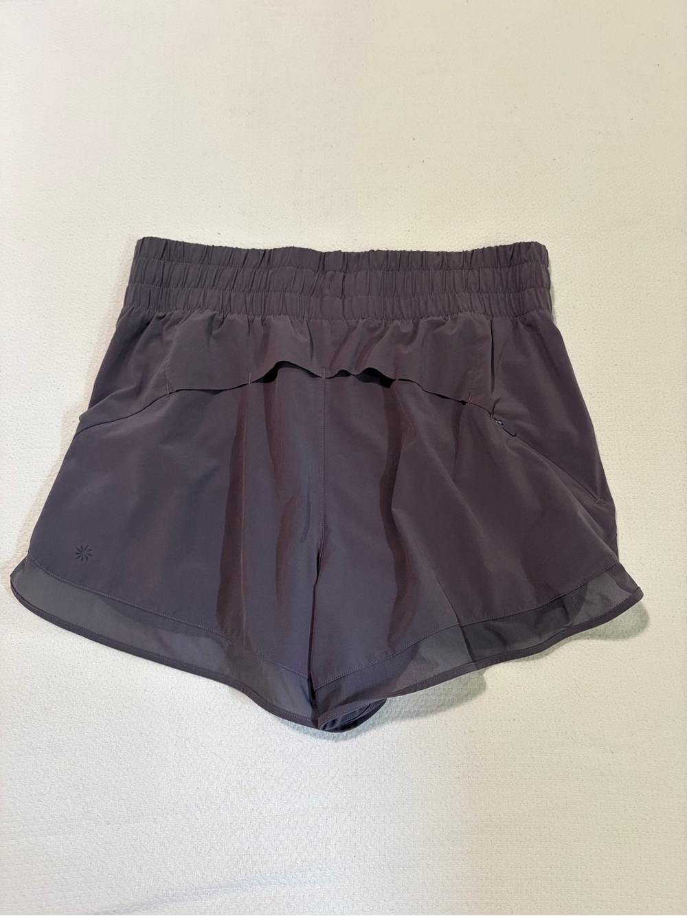 Athleta High Waist Mesh Race Runner shorts. Size Medium, Dusty Purple - Picture 2 of 5